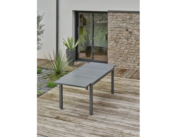 Table de jardin extensible en aluminium anthracite - ORSINO