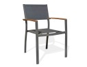 Fauteuil de jardin alu anthracite et acacia - ORSINO