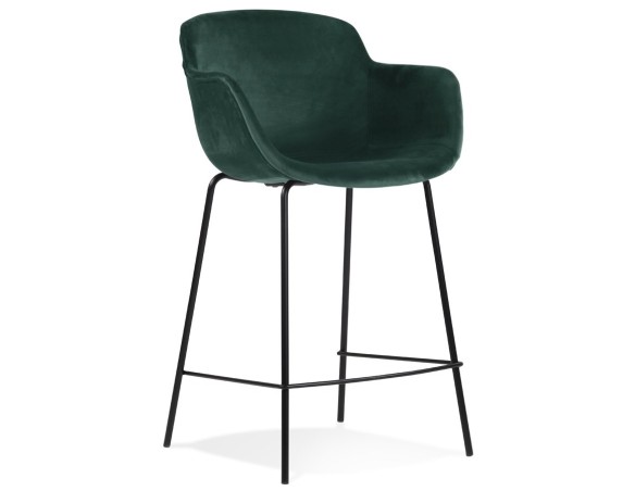 BS04240GEBL 5404028301081 Tabouret snack mi-hauteur LARISSA MINI en velours vert