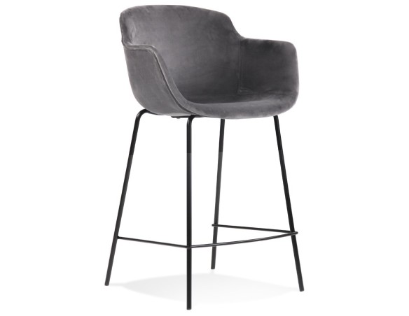 BS04250GRBL 5404028301104 Tabouret snack mi-hauteur LARISSA MINI en velours gris