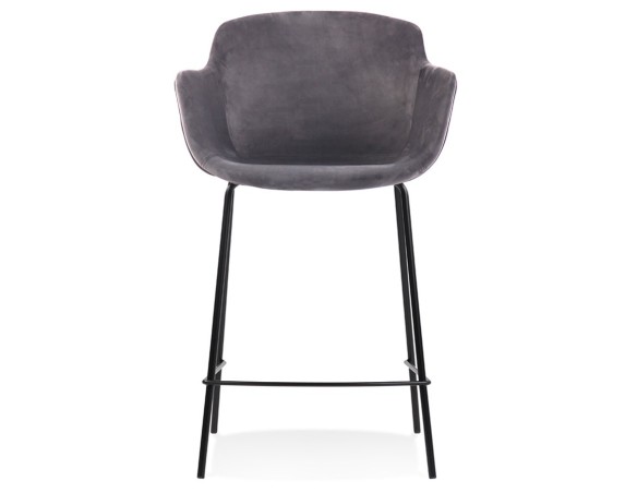 Tabouret snack mi-hauteur LARISSA MINI en velours gris