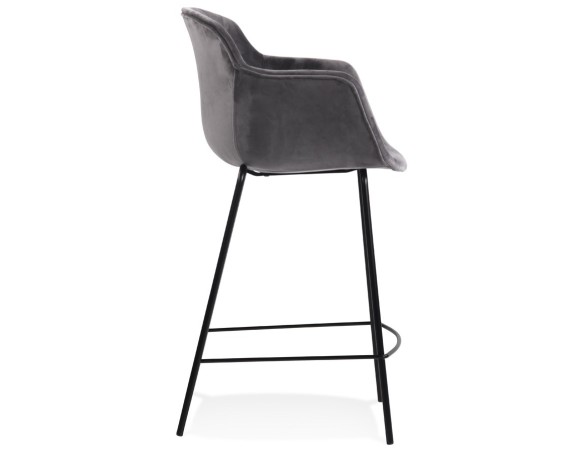 Tabouret snack mi-hauteur LARISSA MINI en velours gris