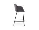 Tabouret snack mi-hauteur LARISSA MINI en velours gris