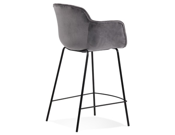 Tabouret snack mi-hauteur LARISSA MINI en velours gris