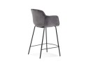 Tabouret snack mi-hauteur LARISSA MINI en velours gris