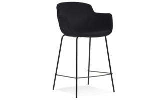 BS04260BLBL 5404028301128 Tabouret snack mi-hauteur LARISSA MINI en velours noir