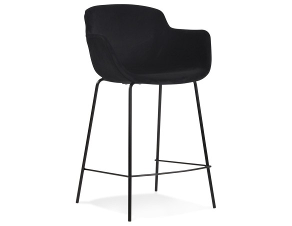 BS04260BLBL 5404028301128 Tabouret snack mi-hauteur LARISSA MINI en velours noir
