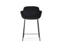 Tabouret snack mi-hauteur LARISSA MINI en velours noir