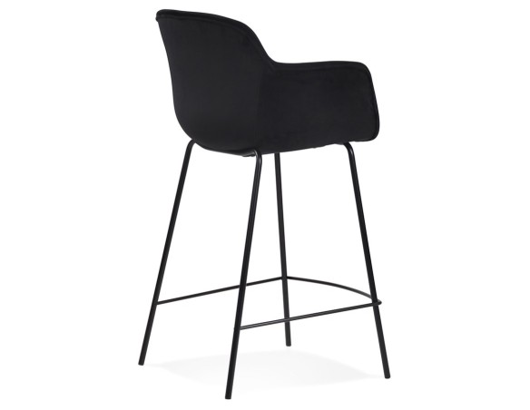 Tabouret snack mi-hauteur LARISSA MINI en velours noir