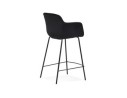Tabouret snack mi-hauteur LARISSA MINI en velours noir