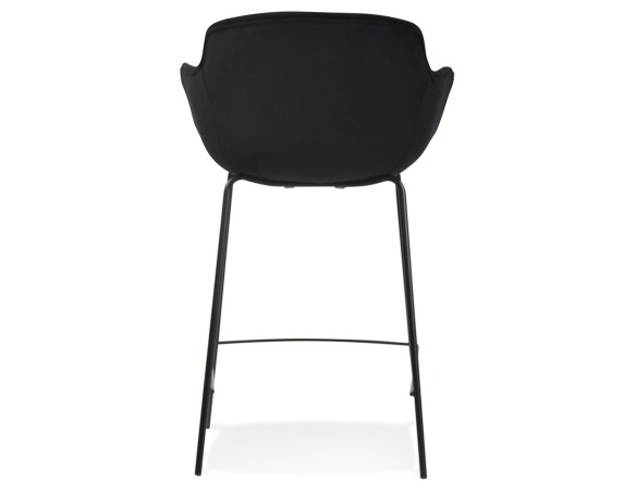 Tabouret snack mi-hauteur LARISSA MINI en velours noir