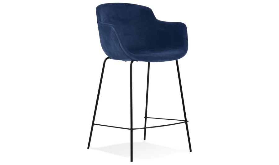 BS04270BUBL 5404028301142 Tabouret snack mi-hauteur LARISSA MINI en velours bleu BS04270BUBL 5404028301142 Tabouret snack mi-hauteur LARISSA MINI en velours bleu