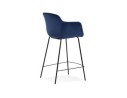 Tabouret snack mi-hauteur LARISSA MINI en velours bleu
