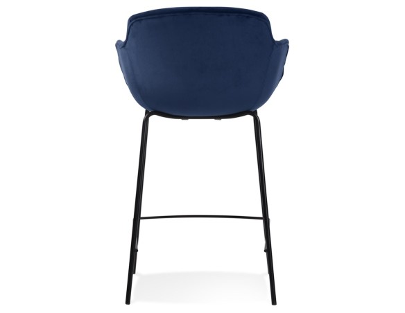 Tabouret snack mi-hauteur LARISSA MINI en velours bleu