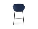 Tabouret snack mi-hauteur LARISSA MINI en velours bleu
