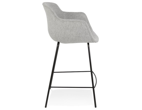 Tabouret snack mi-hauteur FORTI MINI en tissu gris clair