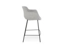 Tabouret snack mi-hauteur FORTI MINI en tissu gris clair