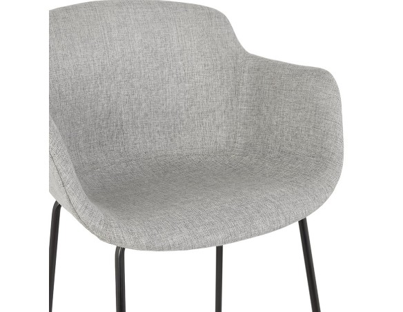 Tabouret snack mi-hauteur FORTI MINI en tissu gris clair