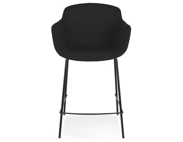 Tabouret snack mi-hauteur FORTI MINI en tissu noir