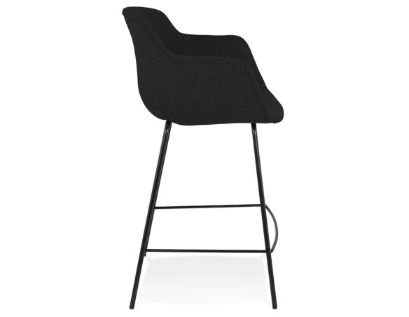 Tabouret snack mi-hauteur FORTI MINI en tissu noir