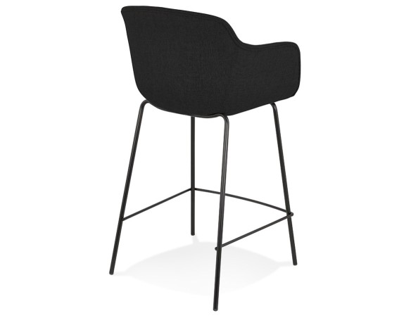 Tabouret snack mi-hauteur FORTI MINI en tissu noir
