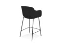 Tabouret snack mi-hauteur FORTI MINI en tissu noir