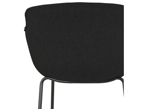Tabouret snack mi-hauteur FORTI MINI en tissu noir