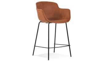 BS04300BRBL 5404028301203 Tabouret snack mi-hauteur CALVIN MINI en microfibre brune