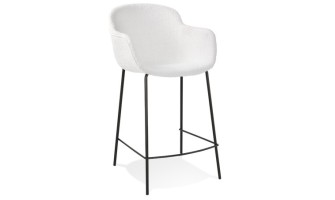BS06010WHBL 5404028332009 Tabouret snack mi-hauteur CADRIX MINI en tissu bouclé blanc