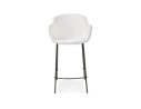 Tabouret snack mi-hauteur CADRIX MINI en tissu bouclé blanc