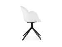 Chaise avec accoudoirs APODIS blanche en matière plastique