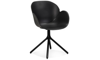 AC04350BLBL 5404028348987 Chaise avec accoudoirs APODIS noire en matière plastique