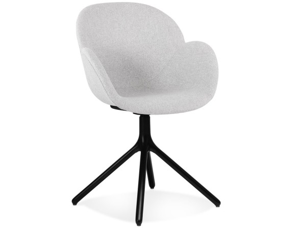 AC04370LGBL 5404028349021 Chaise avec accoudoirs LIBRA en tissu gris clair et métal noir