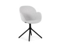 AC04370LGBL 5404028349021 Chaise avec accoudoirs LIBRA en tissu gris clair et métal noir