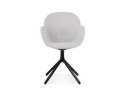 Chaise avec accoudoirs LIBRA en tissu gris clair et métal noir