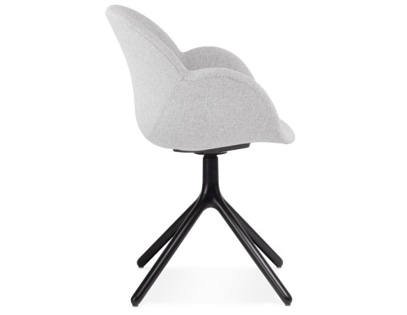 Chaise avec accoudoirs LIBRA en tissu gris clair et métal noir