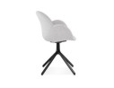 Chaise avec accoudoirs LIBRA en tissu gris clair et métal noir