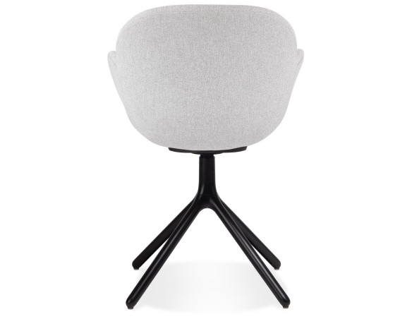 Chaise avec accoudoirs LIBRA en tissu gris clair et métal noir