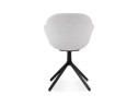 Chaise avec accoudoirs LIBRA en tissu gris clair et métal noir