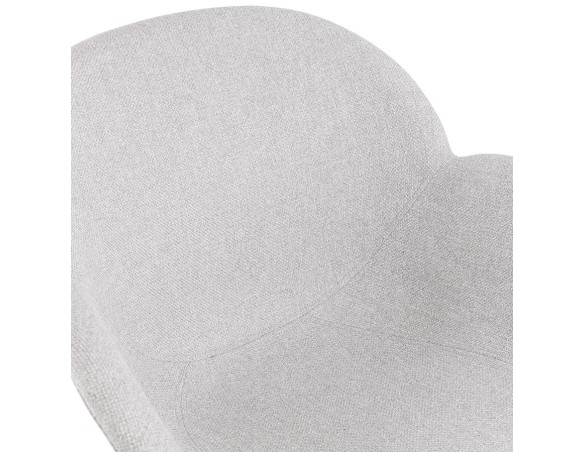 Chaise avec accoudoirs LIBRA en tissu gris clair et métal noir