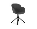 AC04380DGBL 5404028349045 Chaise avec accoudoirs LIBRA en tissu gris foncé et métal noir