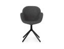 Chaise avec accoudoirs LIBRA en tissu gris foncé et métal noir