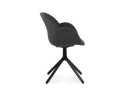 Chaise avec accoudoirs LIBRA en tissu gris foncé et métal noir