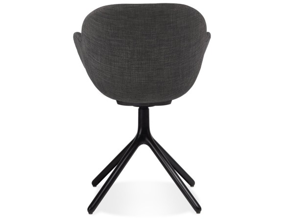 Chaise avec accoudoirs LIBRA en tissu gris foncé et métal noir