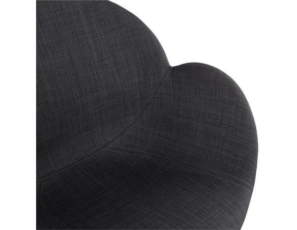 Chaise avec accoudoirs LIBRA en tissu gris foncé et métal noir