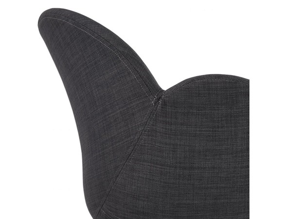 Chaise avec accoudoirs LIBRA en tissu gris foncé et métal noir