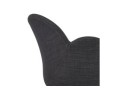 Chaise avec accoudoirs LIBRA en tissu gris foncé et métal noir