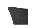 Chaise avec accoudoirs LIBRA en tissu gris foncé et métal noir
