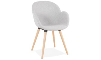 AC02480LG 5420072069722 Chaise design scandinave TAPIOCA en tissu gris clair