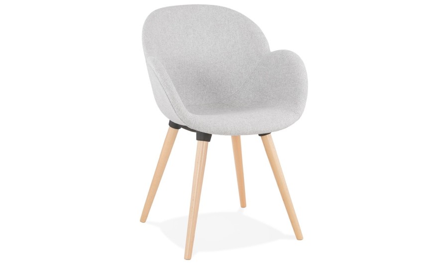 AC02480LG 5420072069722 Chaise design scandinave TAPIOCA en tissu gris clair